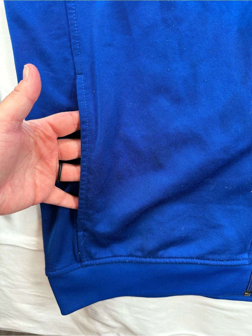 adidas Royal Blue Full-Zip Track Jacket with Black Stripes